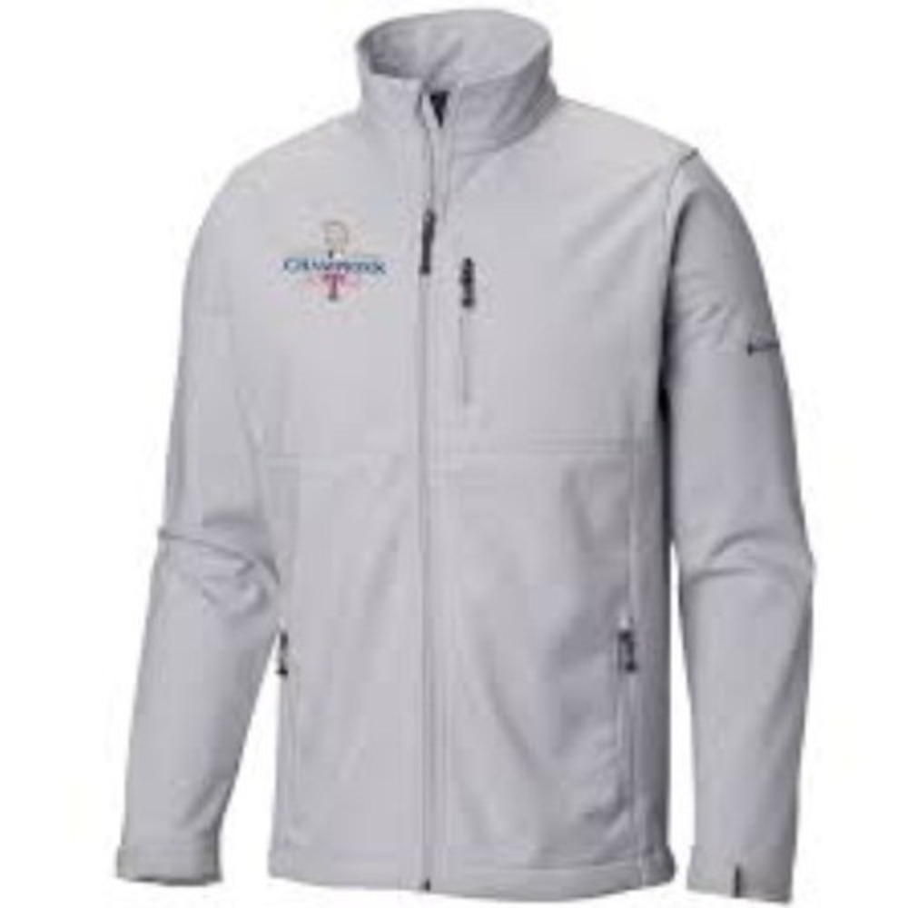 Columbia Softshell Jacket Mens Large Gray Texas Rangers 2023‎ World Series Champ